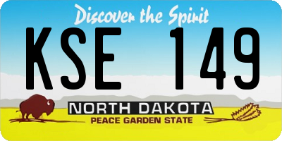 ND license plate KSE149