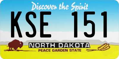 ND license plate KSE151