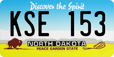 ND license plate KSE153