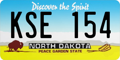 ND license plate KSE154