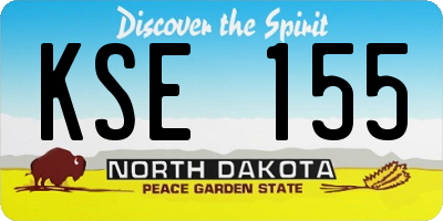 ND license plate KSE155