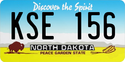 ND license plate KSE156