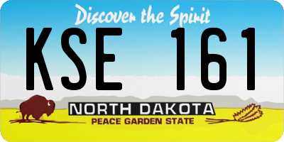 ND license plate KSE161
