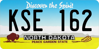 ND license plate KSE162