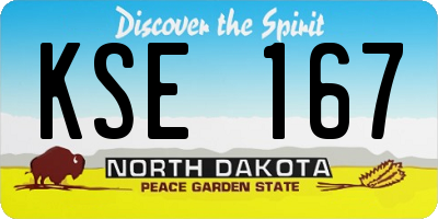 ND license plate KSE167