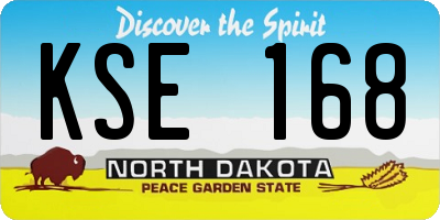 ND license plate KSE168