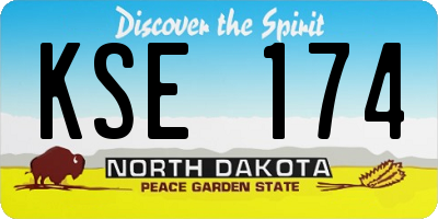 ND license plate KSE174