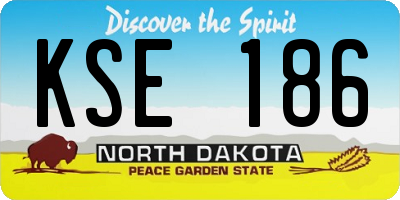 ND license plate KSE186