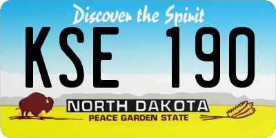 ND license plate KSE190
