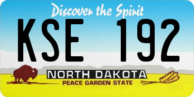 ND license plate KSE192