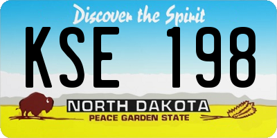 ND license plate KSE198