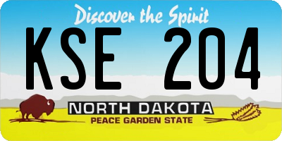 ND license plate KSE204