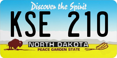 ND license plate KSE210
