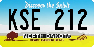 ND license plate KSE212