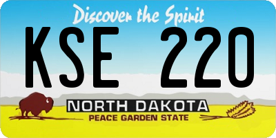 ND license plate KSE220