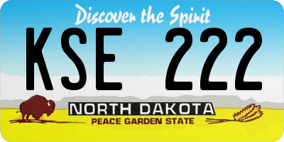 ND license plate KSE222