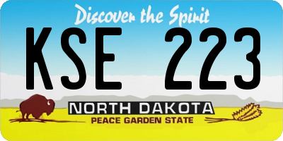 ND license plate KSE223