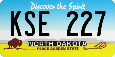 ND license plate KSE227