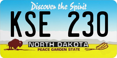 ND license plate KSE230