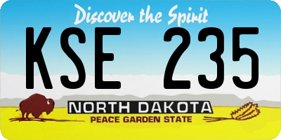 ND license plate KSE235