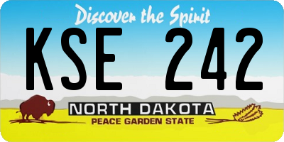 ND license plate KSE242
