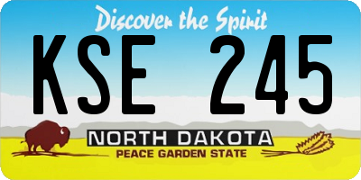 ND license plate KSE245