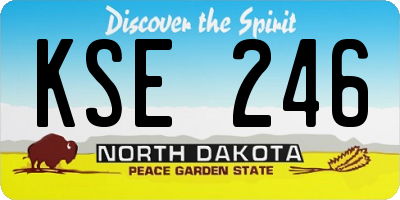 ND license plate KSE246
