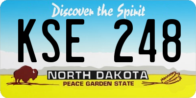 ND license plate KSE248