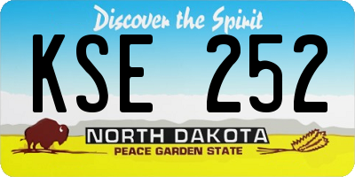 ND license plate KSE252