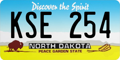 ND license plate KSE254