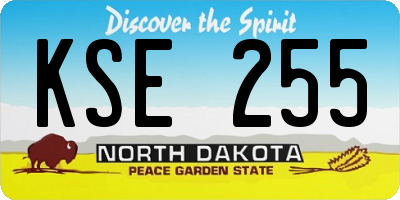 ND license plate KSE255