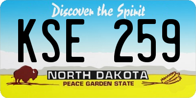 ND license plate KSE259