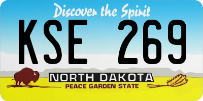 ND license plate KSE269
