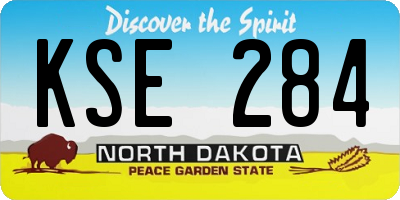 ND license plate KSE284