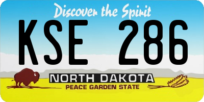 ND license plate KSE286