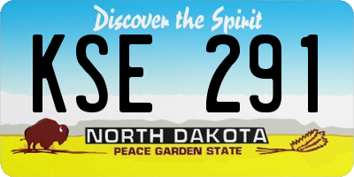 ND license plate KSE291