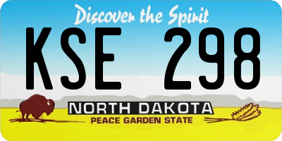 ND license plate KSE298