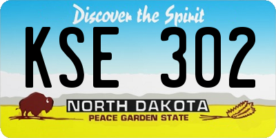 ND license plate KSE302