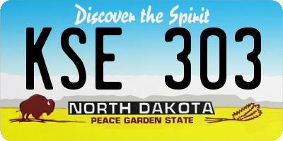 ND license plate KSE303