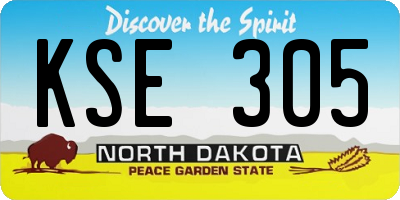 ND license plate KSE305