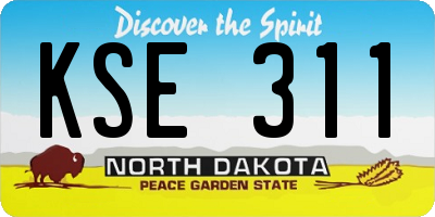 ND license plate KSE311