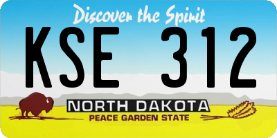 ND license plate KSE312
