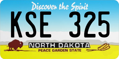 ND license plate KSE325