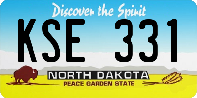 ND license plate KSE331