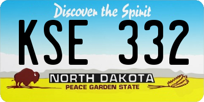 ND license plate KSE332