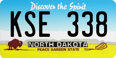 ND license plate KSE338