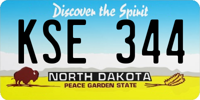 ND license plate KSE344