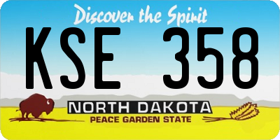 ND license plate KSE358