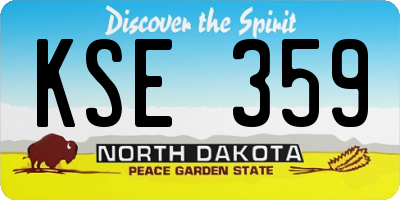 ND license plate KSE359