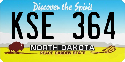 ND license plate KSE364